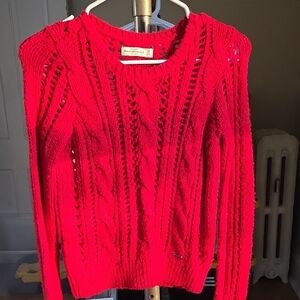 Abercrombie & Fitch Vibrant Red Crew Neck Sweater